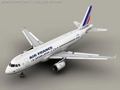 Airbus A320 Air France Modello 3D .c4d .max .obj .3ds .fbx .stl .blend