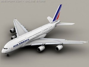airbus a380 air france 3D मॉडल