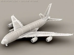 airbus a380 old house colors 3D Model