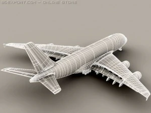 airbus a380 old house colors 3D Model