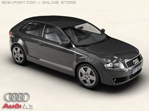audi a3 3D 模型 .c4d .max .obj .3ds .fbx .stl .blend 