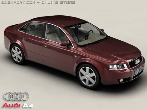 audi a4 Model 3D .c4d .max .obj .3ds .fbx .stl .blend 