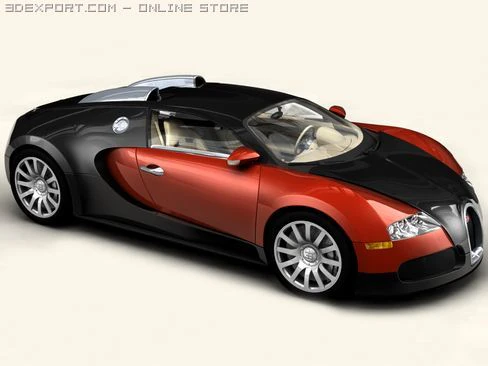 bugatti veyron 3D Model .c4d .max .obj .3ds .fbx .stl .blend 