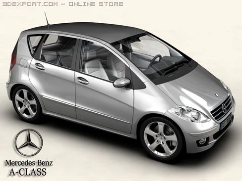 mercedes a class 3D Model .c4d .max .obj .3ds .fbx .stl .blend 
