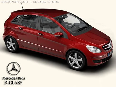 mercedes b class 3D Model .c4d .max .obj .3ds .fbx .stl .blend 