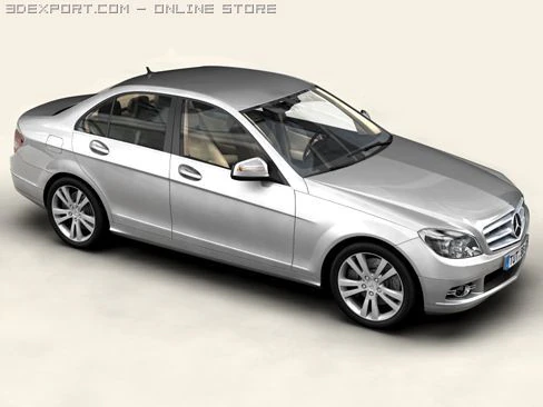 mercedes c class 2007 3D Model .c4d .max .obj .3ds .fbx .stl .blend