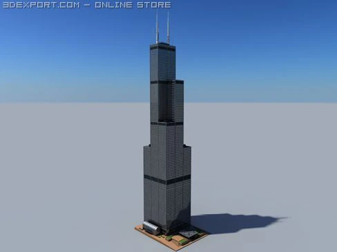 sears tower 3D Model .c4d .max .obj .3ds .fbx .stl .blend 