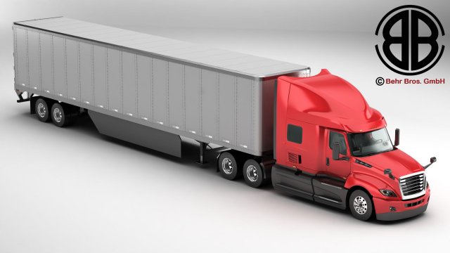 generic us truck 3D Модель .c4d .max .obj .3ds .fbx .stl .blend 