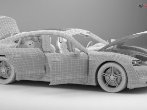 Porsche Taycan Turbo S 2020 Model 3D