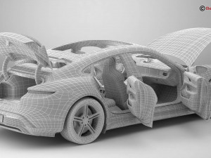 Porsche Taycan Turbo S 2020 Model 3D