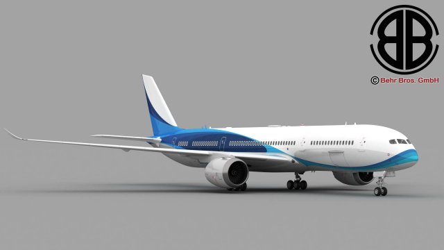 Generic Airplane 3D Model .c4d .max .obj .3ds .fbx .stl .blend 