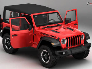 Jeep Wrangler Rubicon 4 Door 2018 3D Model