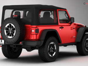 Jeep Wrangler Rubicon 4 Door 2018 Model 3D