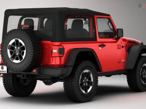 Jeep Wrangler Rubicon 4 Door 2018 3D Model