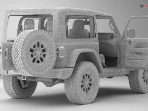 Jeep Wrangler Rubicon 4 Door 2018 3D Model