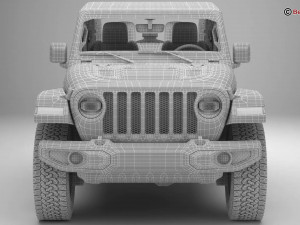 Jeep Wrangler Rubicon 4 Door 2018 Model 3D