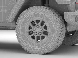 Jeep Wrangler Rubicon 4 Door 2018 3D Model