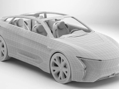 Generic Future EV SUV 2050 3D Model
