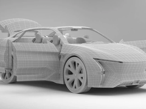 Generic Future EV SUV 2050 3D Model