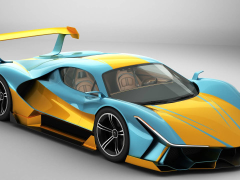 Generic Future EV Supercar 2050 3D Model