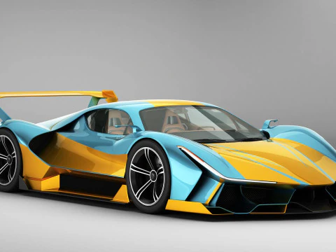 Generic Future EV Supercar 2050 3D Model