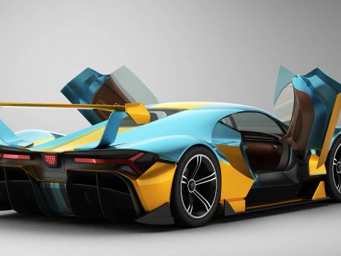 Generic Future EV Supercar 2050 3D Model