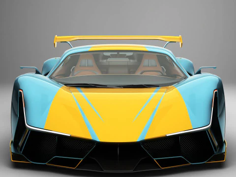 Generic Future EV Supercar 2050 3D Model