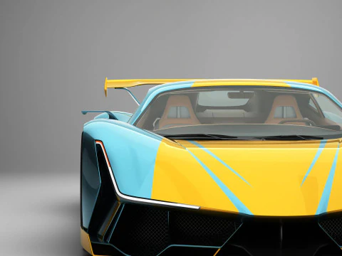 Generic Future EV Supercar 2050 3D Model
