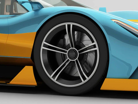 Generic Future EV Supercar 2050 3D Model