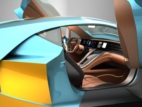 Generic Future EV Supercar 2050 3D Model