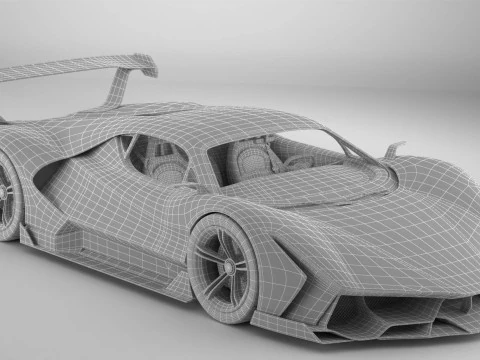 Generic Future EV Supercar 2050 3D Model