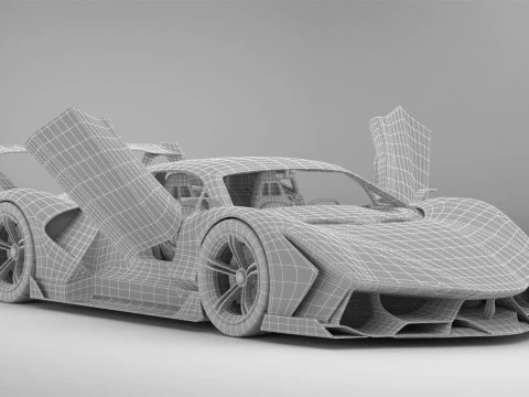 Generic Future EV Supercar 2050 3D Model