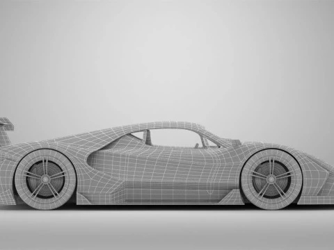 Generic Future EV Supercar 2050 3D Model