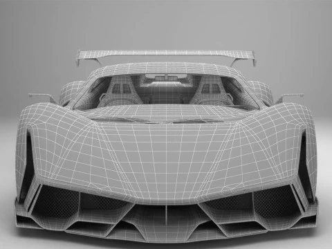Generic Future EV Supercar 2050 3D Model