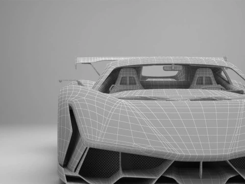 Generic Future EV Supercar 2050 3D Model