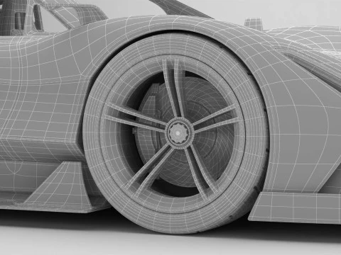 Generic Future EV Supercar 2050 3D Model