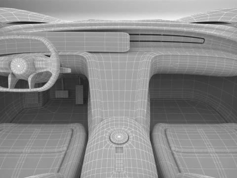 Generic Future EV Supercar 2050 3D Model