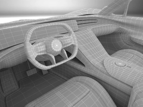 Generic Future EV Supercar 2050 3D Model