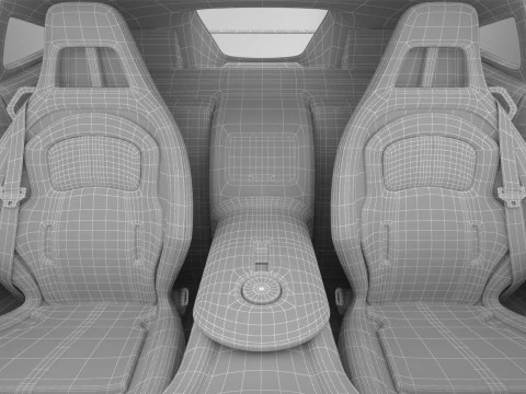 Generic Future EV Supercar 2050 3D Model