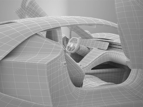 Generic Future EV Supercar 2050 Model 3D