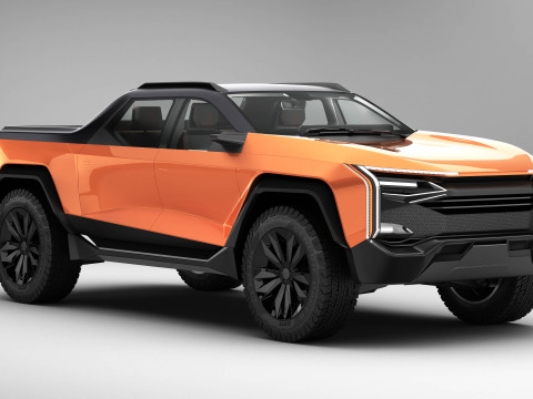 Generic Future EV Pickup 3D Model