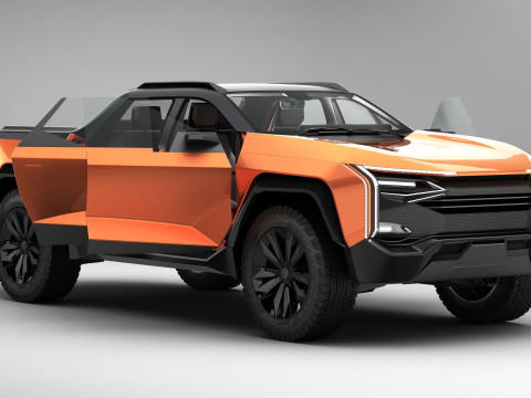 Generic Future EV Pickup 3D Model
