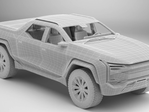 Generic Future EV Pickup 3D Model