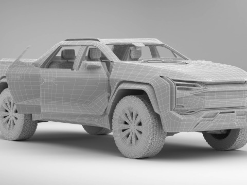 Generic Future EV Pickup 3D Model