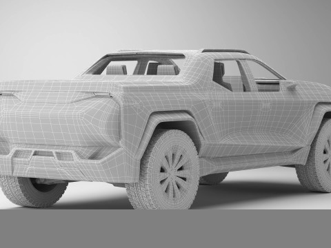 Generic Future EV Pickup 3D Model