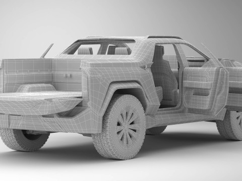 Generic Future EV Pickup 3D Model