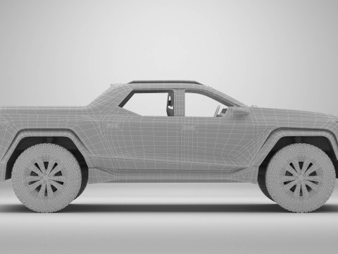 Generic Future EV Pickup 3D Model