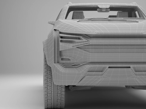 Generic Future EV Pickup 3D Model