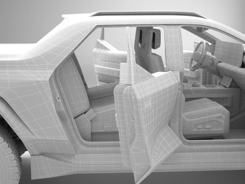 Generic Future EV Pickup 3D Model