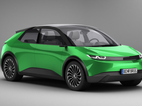 Generic Modern Compact Car 3D Model